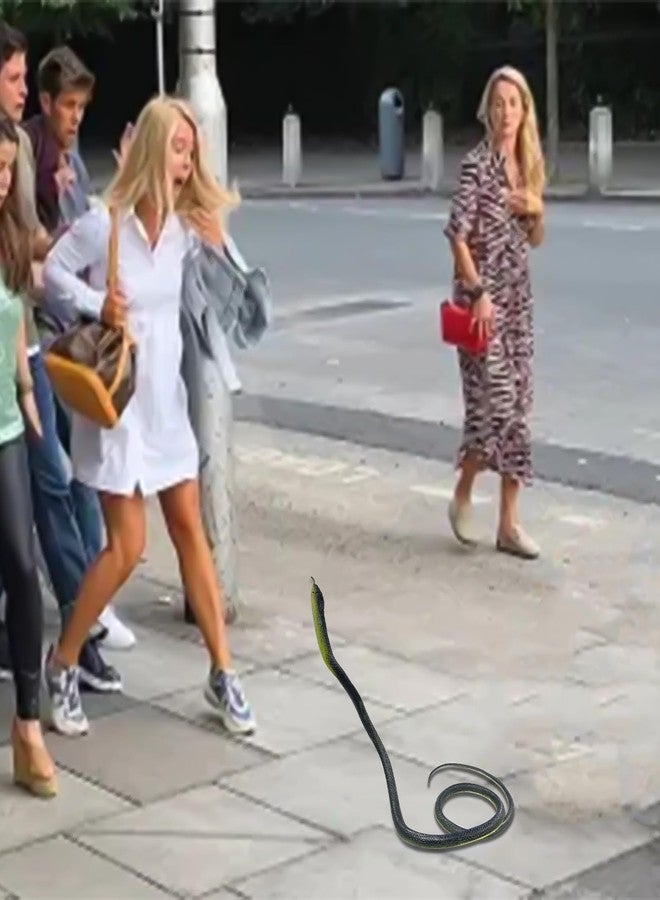 Morofme Snake Prank with String Clip Snake on a String Prank Clip on Snake Prank Realistic Snake Prank for Golf Fake Snake with String and Clip Realistic Rubber Snake Toy for Keep Birds Away - Image 2